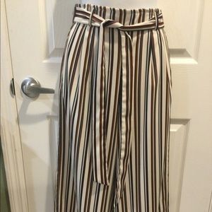 Zara Super High Rise Wide Leg Crop Pants